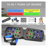 15-in-1 Push Up Board Foldable Home Gym with Handles & Resistance Bands