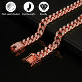 Silver Cuban Link Dog Chain Collar Crystal Pet Necklace