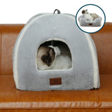 goobingoo Foldable Cat Cave Bed - 2-in-1 Covered Cat House Tent for Indoor Cats