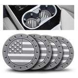 American Flag Car Cup Holder Coasters 4 Pack Anti-Slip 2.75" Black, Grey, colorful