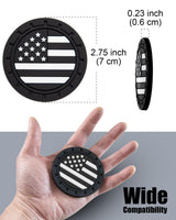 American Flag Car Cup Holder Coasters 4 Pack Anti-Slip 2.75" Black, Grey, colorful