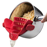 Clip-On Silicone Pot Strainer Heat Resistant Space Saving Kitchen Tool