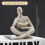 Thinker Statue Abstract Reading Sculpture Modern Home Office Shelf Decor