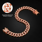 Silver Cuban Link Dog Chain Collar Crystal Pet Necklace