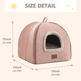 goobingoo Foldable Cat Cave Bed - 2-in-1 Covered Cat House Tent for Indoor Cats