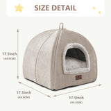 goobingoo Foldable Cat Cave Bed - 2-in-1 Covered Cat House Tent for Indoor Cats