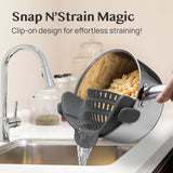 Clip-On Silicone Pot Strainer Heat Resistant Space Saving Kitchen Tool
