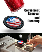 American Flag Car Cup Holder Coasters 4 Pack Anti-Slip 2.75" Black, Grey, colorful