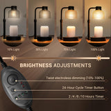 goobingoo Premium Dimmable Candle Warmer Lamp - Electric Top-Down Wax Melter with Timer & Wooden Base