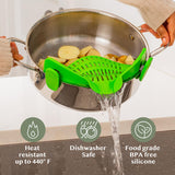 Clip-On Silicone Pot Strainer Heat Resistant Space Saving Kitchen Tool