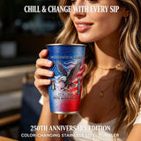 goobingoo Patriotic USA Color Changing Tumbler - 50th Anniversary 17oz Stainless Steel Cup