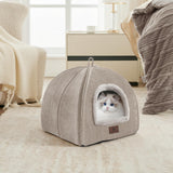 goobingoo Foldable Cat Cave Bed - 2-in-1 Covered Cat House Tent for Indoor Cats