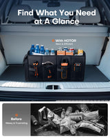 Foldable Car Trunk Organizer SUV Storage Box 2 Compartment Heavy Duty