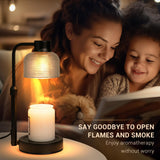 goobingoo Premium Dimmable Candle Warmer Lamp - Electric Top-Down Wax Melter with Timer & Wooden Base