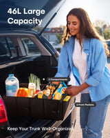 Foldable Car Trunk Organizer SUV Storage Box 2 Compartment Heavy Duty