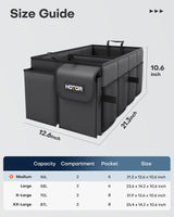Foldable Car Trunk Organizer SUV Storage Box 2 Compartment Heavy Duty
