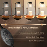 goobingoo Premium Dimmable Candle Warmer Lamp - Electric Top-Down Wax Melter with Timer & Wooden Base