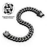 Silver Cuban Link Dog Chain Collar Crystal Pet Necklace
