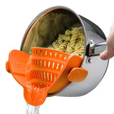 Clip-On Silicone Pot Strainer Heat Resistant Space Saving Kitchen Tool