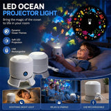 goobingoo Dynamic Rotating LED Projection Light - 360° Ocean Wave & Starry Night Projector for Kids Bedroom