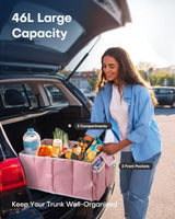 Foldable Car Trunk Organizer SUV Storage Box 2 Compartment Heavy Duty