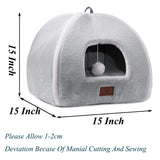 goobingoo Foldable Cat Cave Bed - 2-in-1 Covered Cat House Tent for Indoor Cats