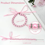Pink Pearl Pet Necklace Adjustable Dog Cat Collar with Bow