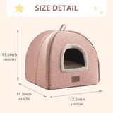 goobingoo Foldable Cat Cave Bed - 2-in-1 Covered Cat House Tent for Indoor Cats