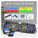 15-in-1 Push Up Board Foldable Home Gym with Handles & Resistance Bands
