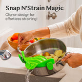 Clip-On Silicone Pot Strainer Heat Resistant Space Saving Kitchen Tool