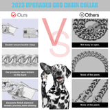 Gold Cuban Link Dog Collar Diamond Luxury Pet Necklace