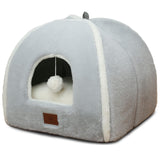 goobingoo Foldable Cat Cave Bed - 2-in-1 Covered Cat House Tent for Indoor Cats