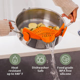 Clip-On Silicone Pot Strainer Heat Resistant Space Saving Kitchen Tool