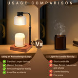 goobingoo Premium Dimmable Candle Warmer Lamp - Electric Top-Down Wax Melter with Timer & Wooden Base