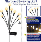 Solar Swaying Garden Lights Wind Motion Outdoor Yard Pathway Decor