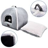 goobingoo Foldable Cat Cave Bed - 2-in-1 Covered Cat House Tent for Indoor Cats