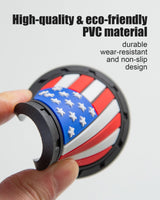 American Flag Car Cup Holder Coasters 4 Pack Anti-Slip 2.75" Black, Grey, colorful