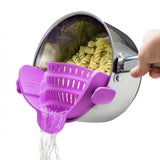 Clip-On Silicone Pot Strainer Heat Resistant Space Saving Kitchen Tool