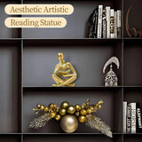 Thinker Statue Abstract Reading Sculpture Modern Home Office Shelf Decor