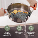 Clip-On Silicone Pot Strainer Heat Resistant Space Saving Kitchen Tool