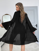 Women’s Elegant Lace Nightgown – Sexy Halter Neck Dress with Mesh Robe, Soft Lace Sleepwear for Home & Intimate Wear