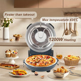 12-Inch Electric Pizza Oven – 1200W Indoor Countertop Pizza Maker, 5-Minute Crisp, Dual Knob Control, 120V
