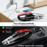 6000PA Cordless Car Vacuum Cleaner – Handheld Portable with 2000mAh Battery & 5 Accessories