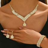 Sunflower Rhinestone Clutch & Jewelry Set - 4pc