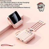 Premium 10000mAh Mini Portable Power Bank – 4-in-1 Built-In Cable, 22.5W Super Fast Charging