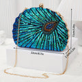 Luxury Peacock Sequin Evening Clutch Purse – Sparkly Feather Design Handbag for Women, Wedding & Dinner Party Bag goobingoo