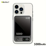 BiLOLLY Magnetic Power Bank 10000mAh / 5000mAh – Ultra-Thin 22.5W Fast Wireless Charger with LED Display
