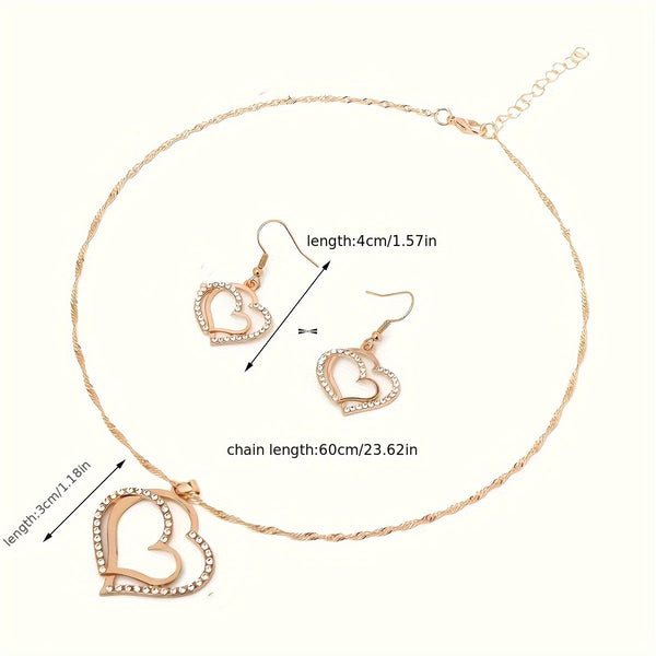 3-Piece Love Heart Necklace Set – Interlocking Sparkling Heart Pendants with July Birthstone, Unisex Gift Jewelry goobingoo