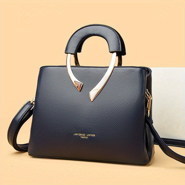 Women’s Luxury Minimalist Metal Handbag – Lightweight Vintage Style with Zipper Closure, Removable Strap, Lined Interior & Multiple Carrying Methods goobingoo