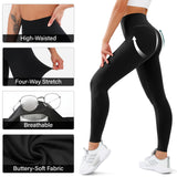 goobingoo High-Waisted Yoga Leggings - Tummy Control Squat-Proof Pants with Pockets